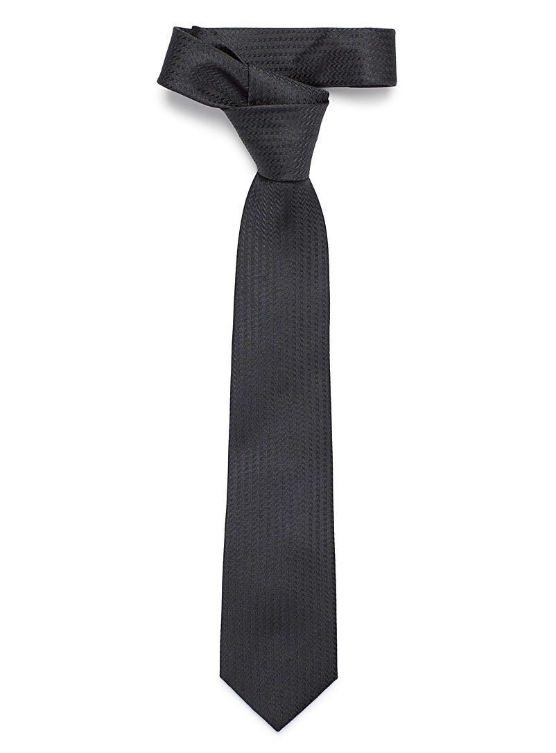 Le 31: La cravate lustrée zigzags Noir pour homme