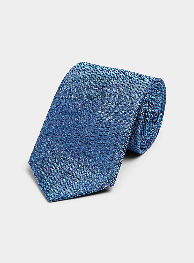 Le 31 Royal/Sapphire Blue Shiny zigzag tie for men