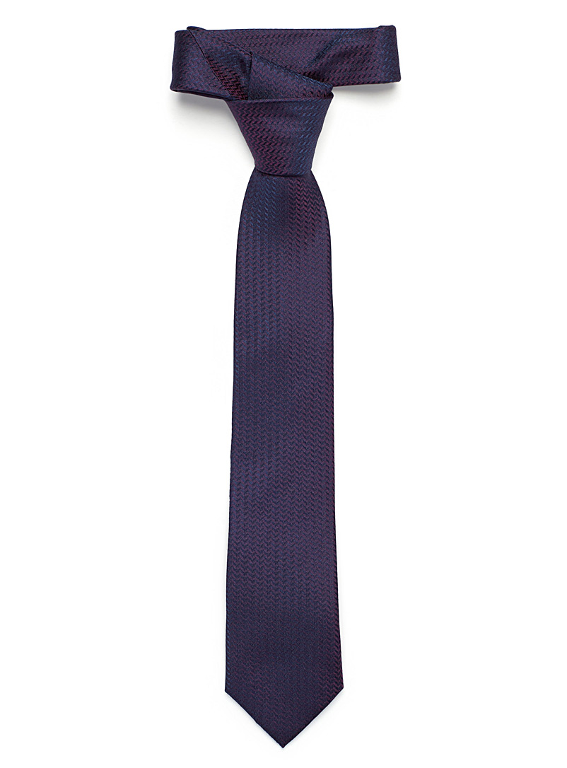 Le 31: La cravate lustrée zigzags Bleu royal-saphir pour homme