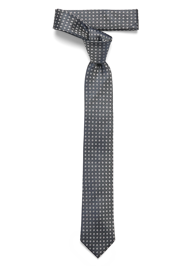 Le 31 Charcoal Dotted tie for men