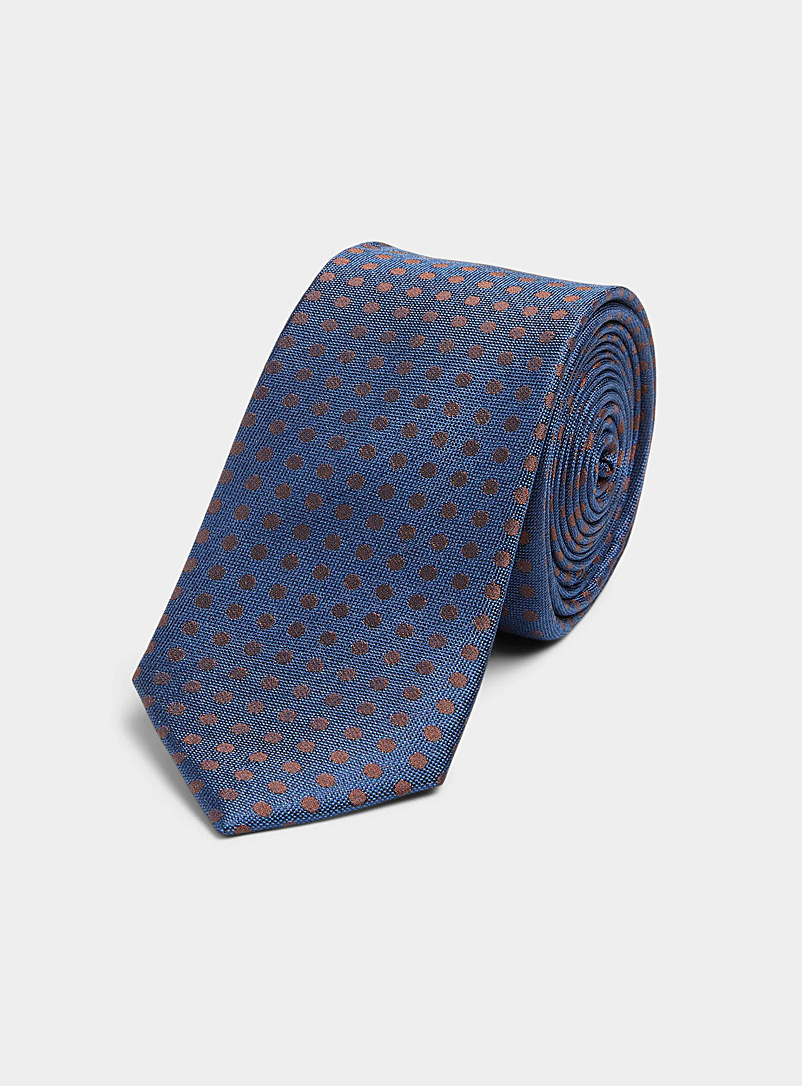 Le 31 Marine Blue Dotted tie for men