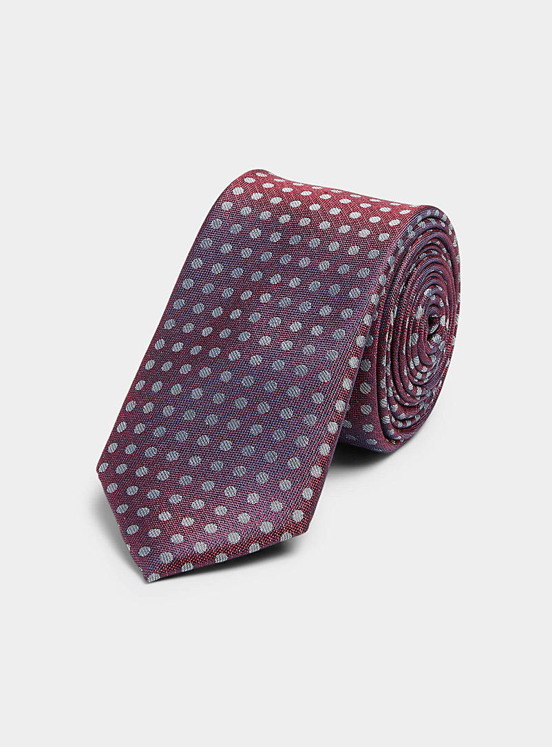 Le 31: La cravate à pois Rouge foncé-vin-rubis pour homme