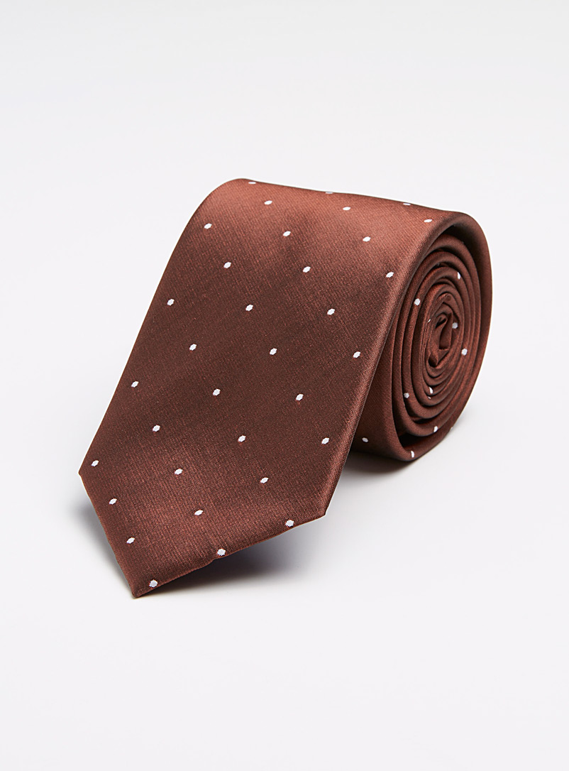 Le 31 Ruby Red White dot tie for men