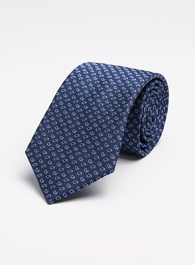 Le 31 Marine Blue Minimalist paisley tie for men