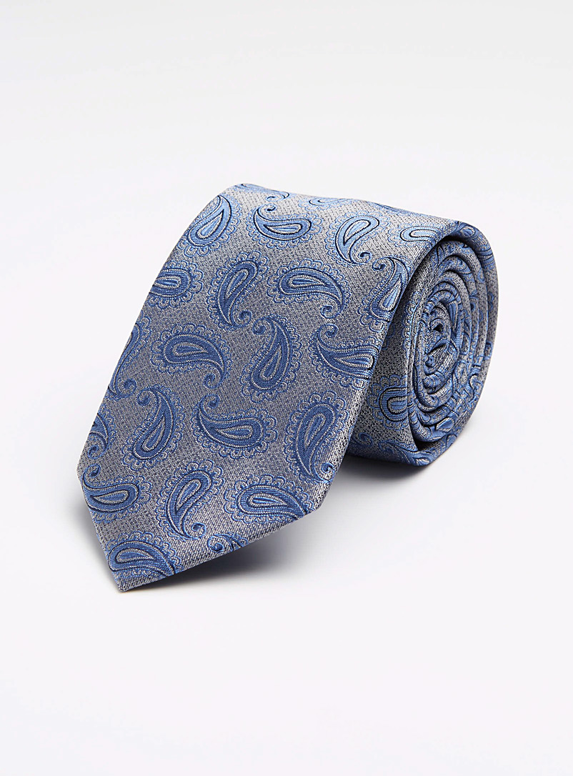 Le 31 Light Grey Tone-on-tone paisley tie for men