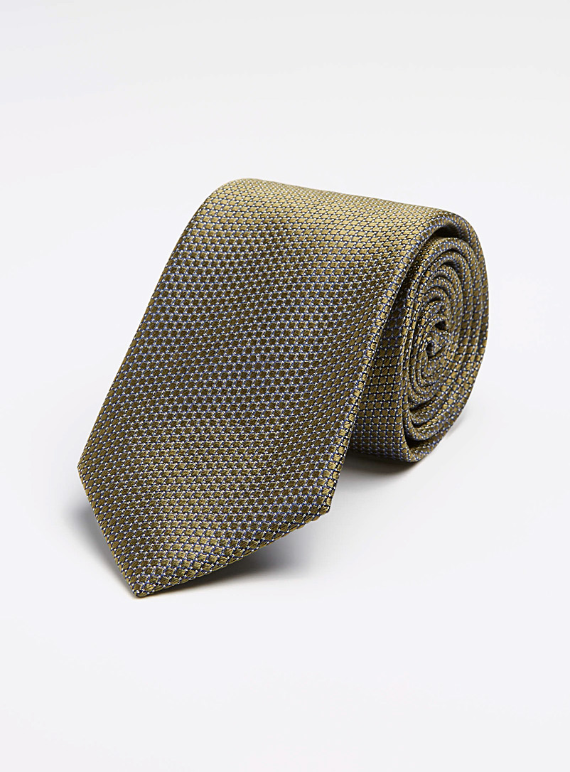 Le 31: La cravate jacquard minipois Vert foncé-mousse-olive pour homme