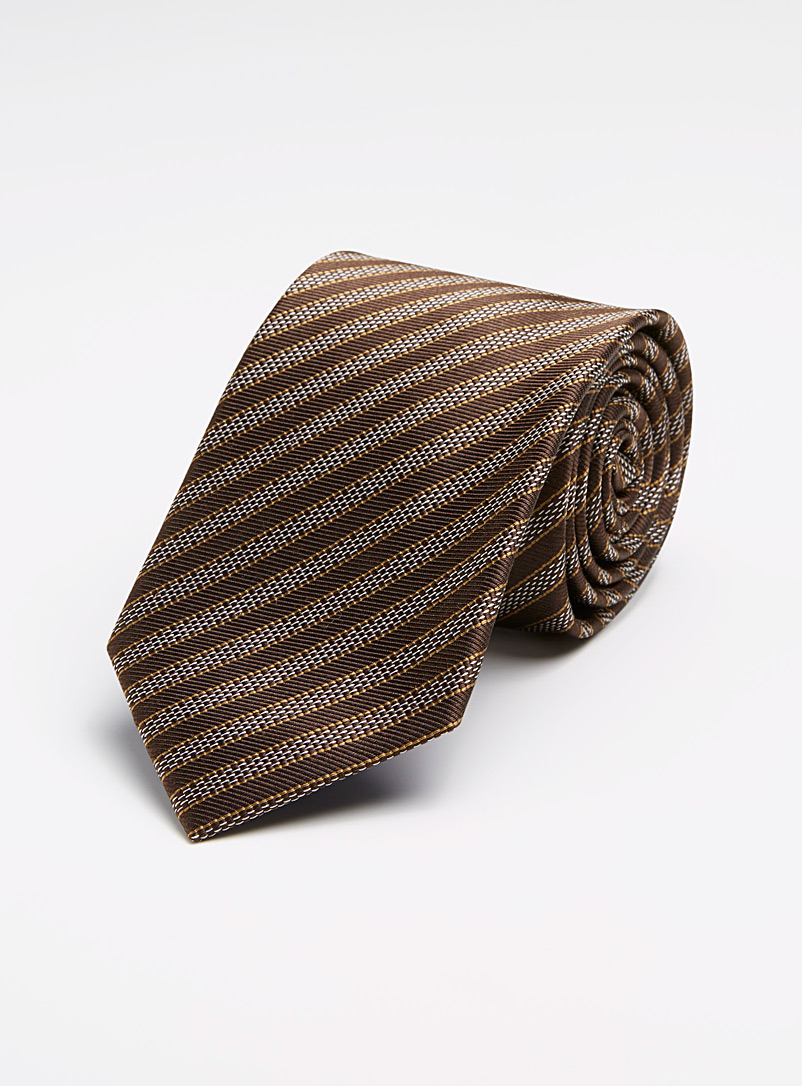 Le 31: La cravate rayure pointillée Brun pour homme