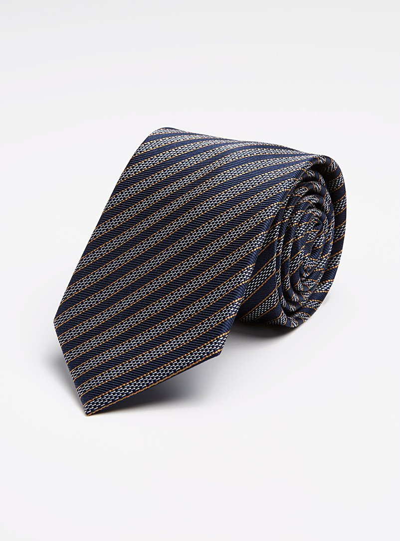 Le 31: La cravate rayure pointillée Marine pour homme