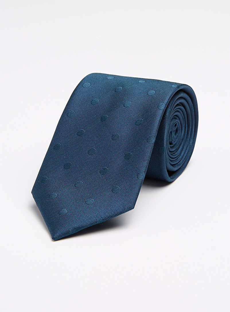 Le 31 Marine Blue Tone-on-tone dot tie for men