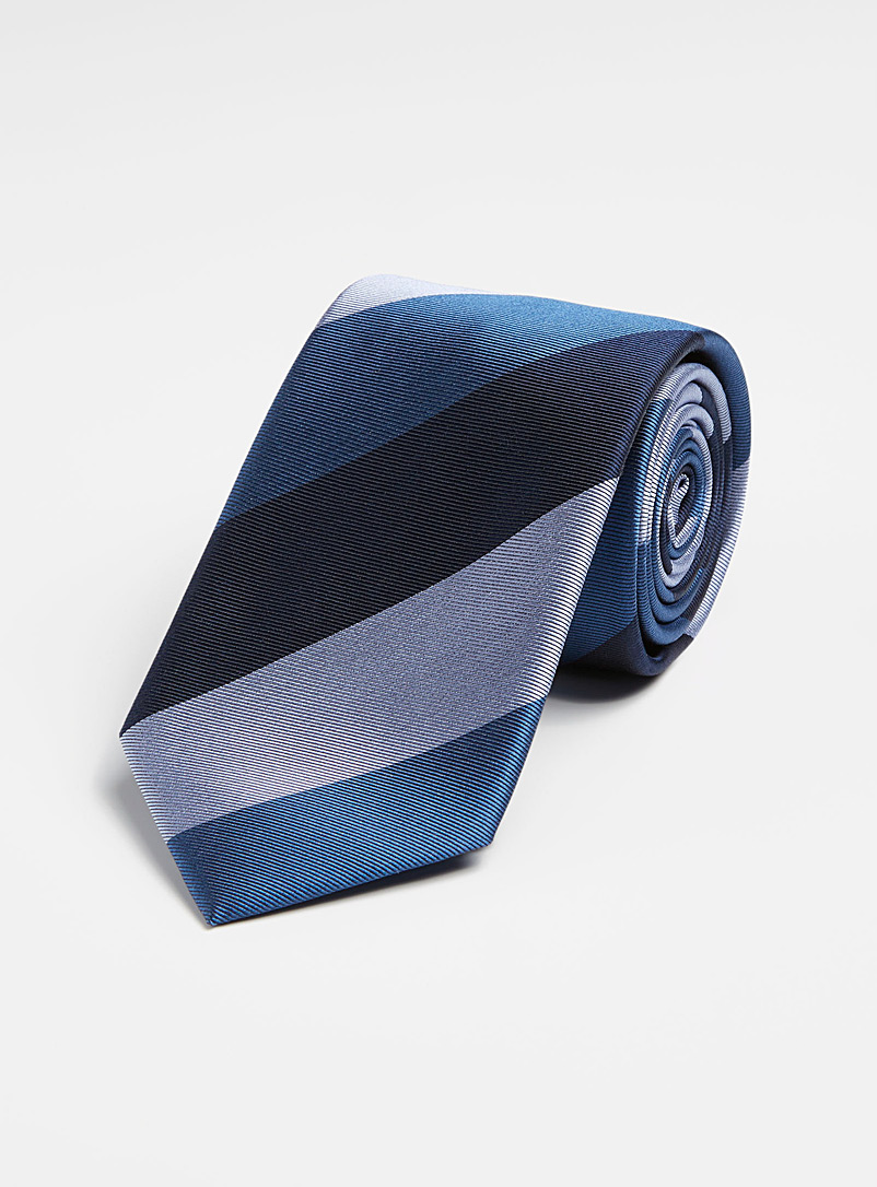 Le 31 Blue Wide stripe tie for men