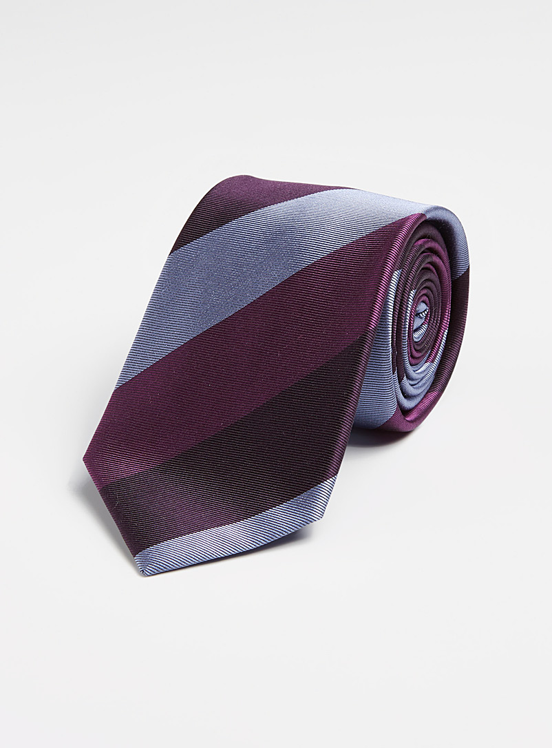 Le 31: La cravate larges rayures Mauve pour homme
