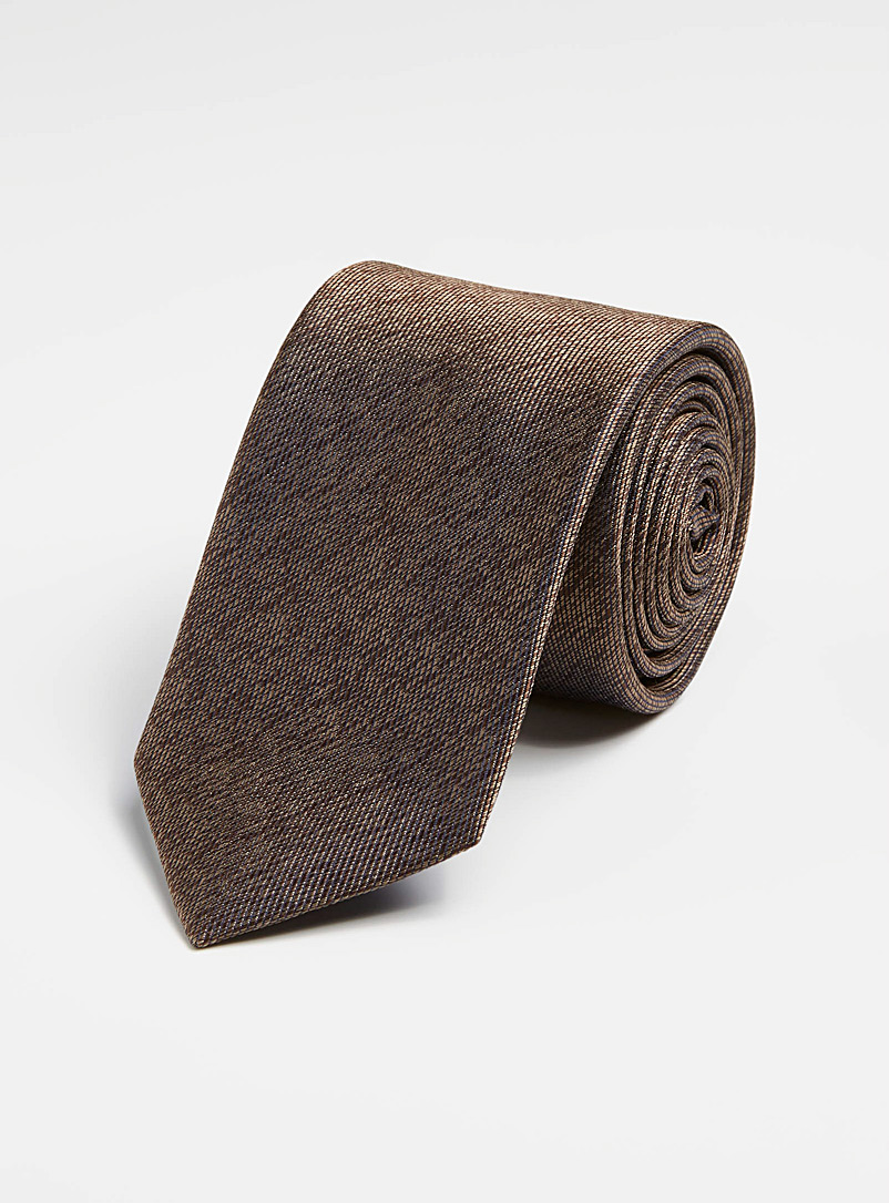 Le 31 Brown Tone-on-tone heathered tie for men