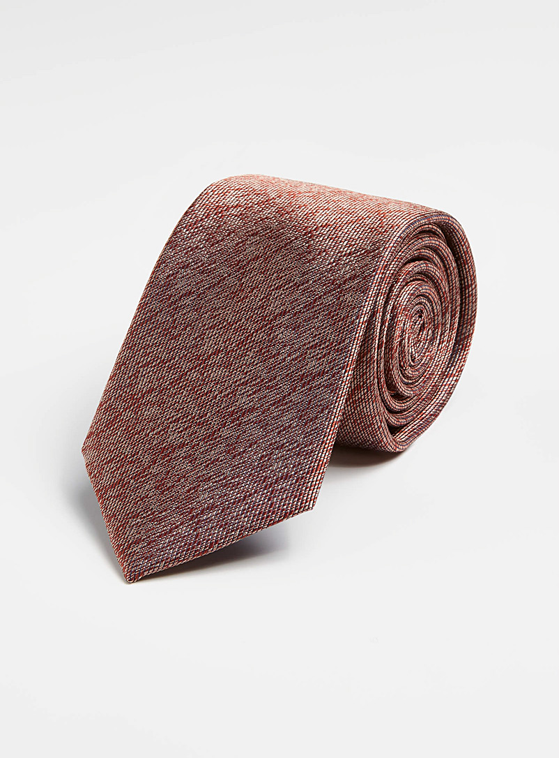 Le 31 Orange Tone-on-tone heathered tie for men
