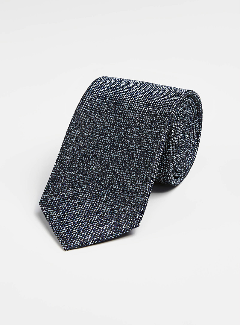 Le 31 Blue Heathered jacquard tie for men