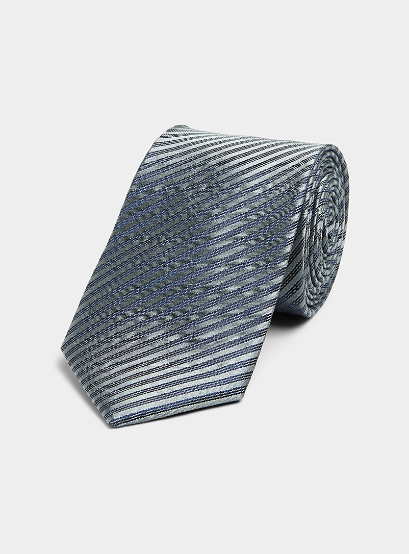 Le 31 Grey Fine stripe tie for men