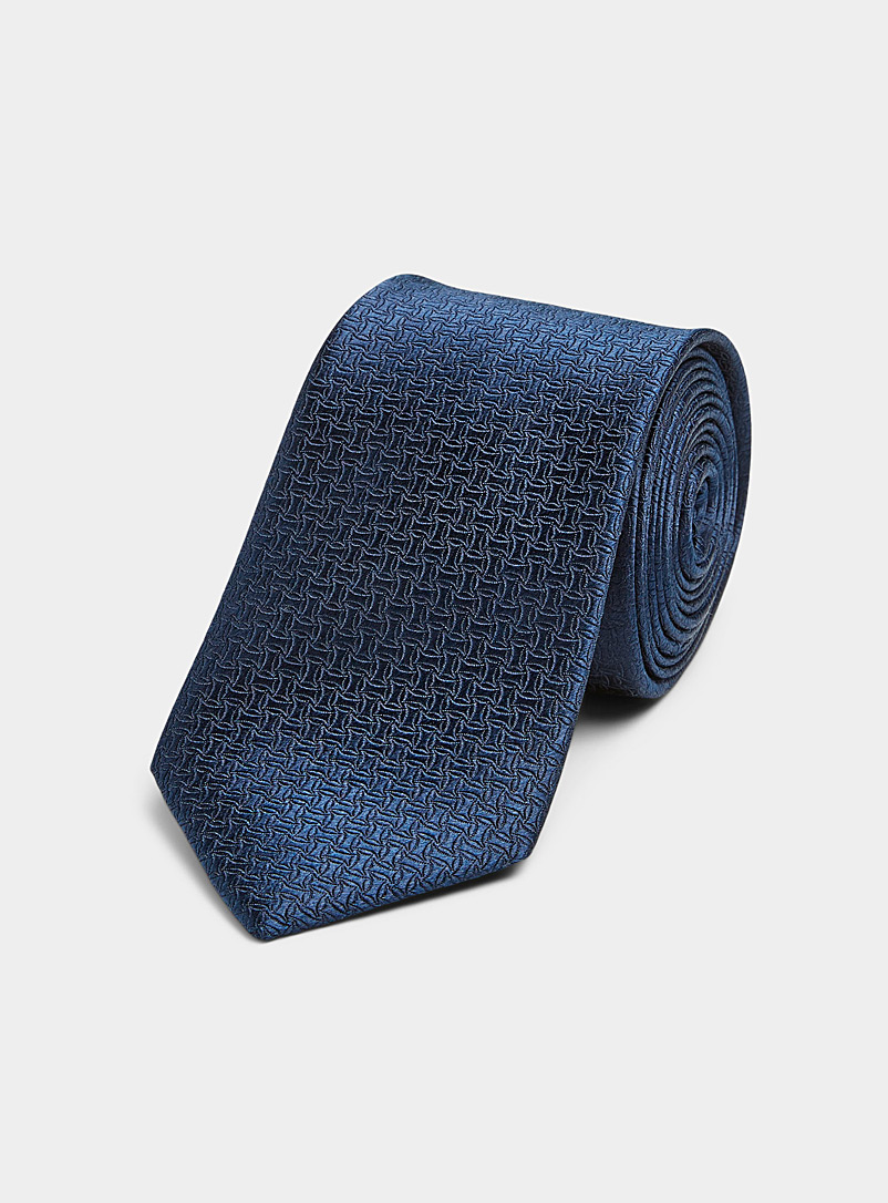 Le 31 Dark Blue Etched-look tie for men