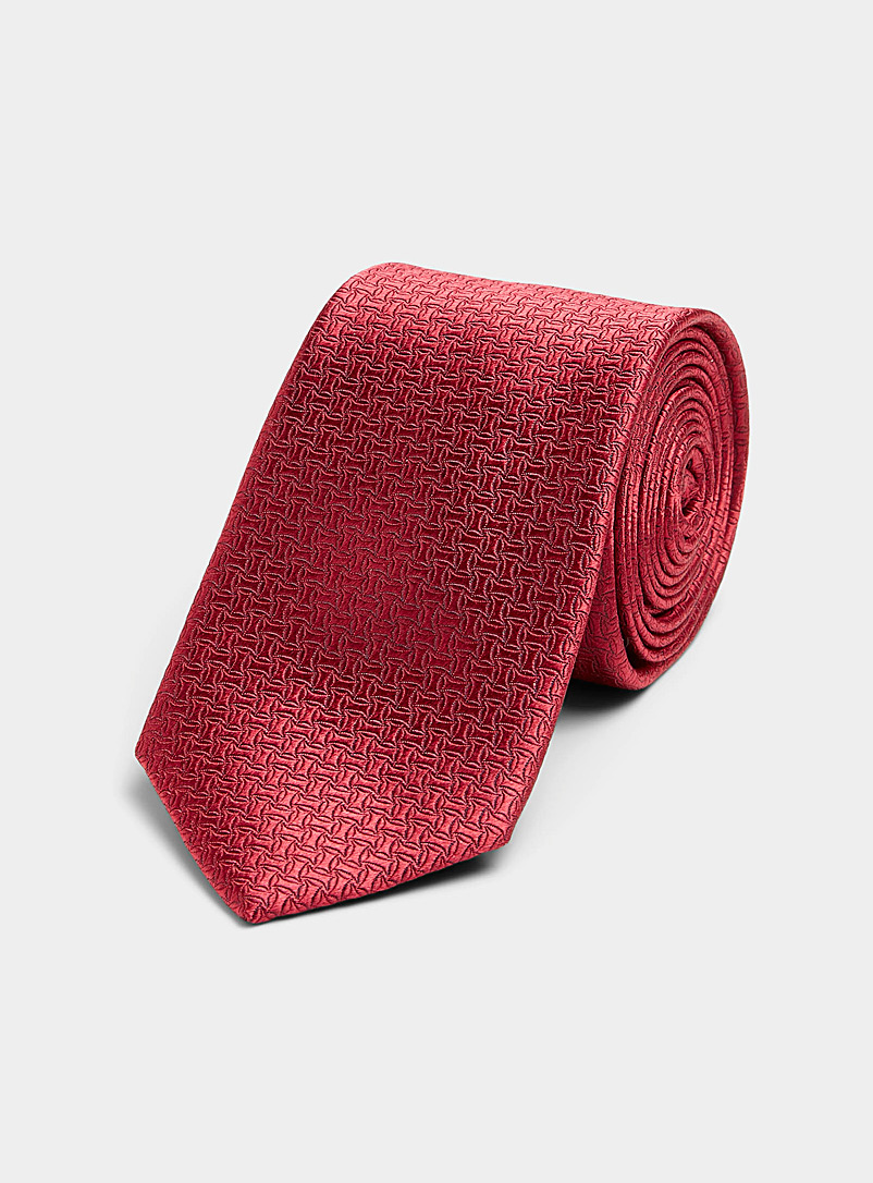 Le 31 Red Etched-look tie for men