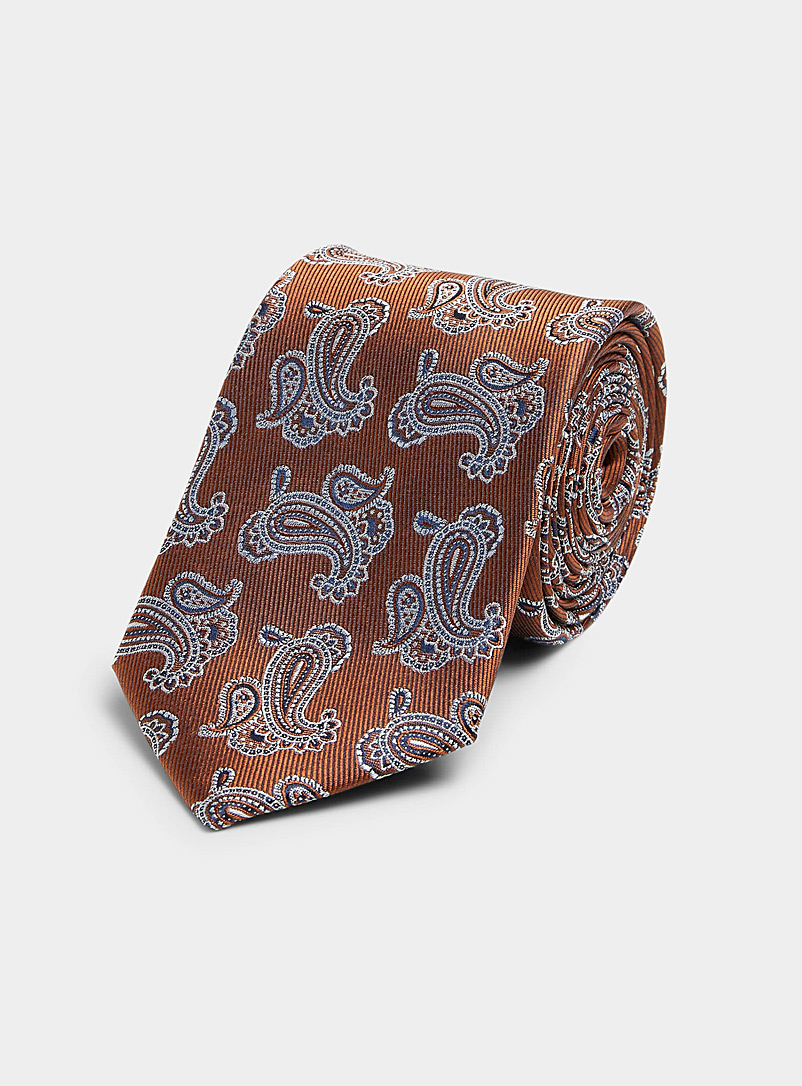 Le 31 Copper Coppery paisley tie for men