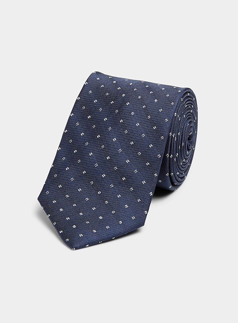 Le 31 Dark Blue Linear dot tie for men