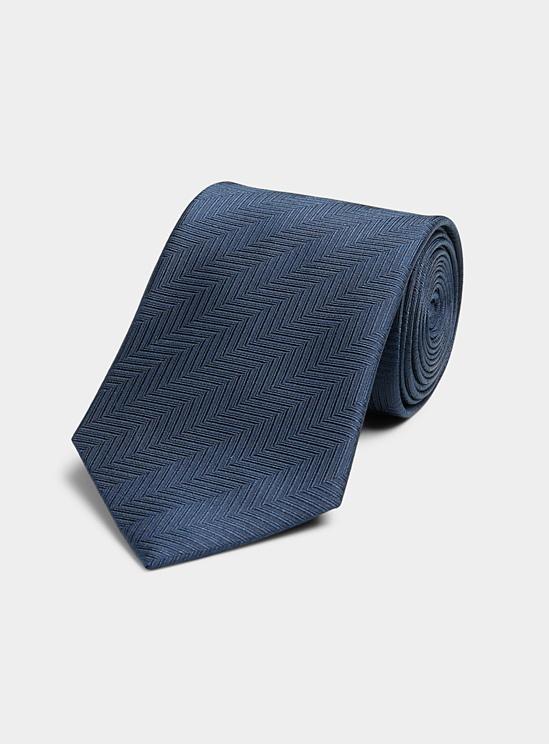 Le 31 Dark Blue Two-tone herringbone tie for men