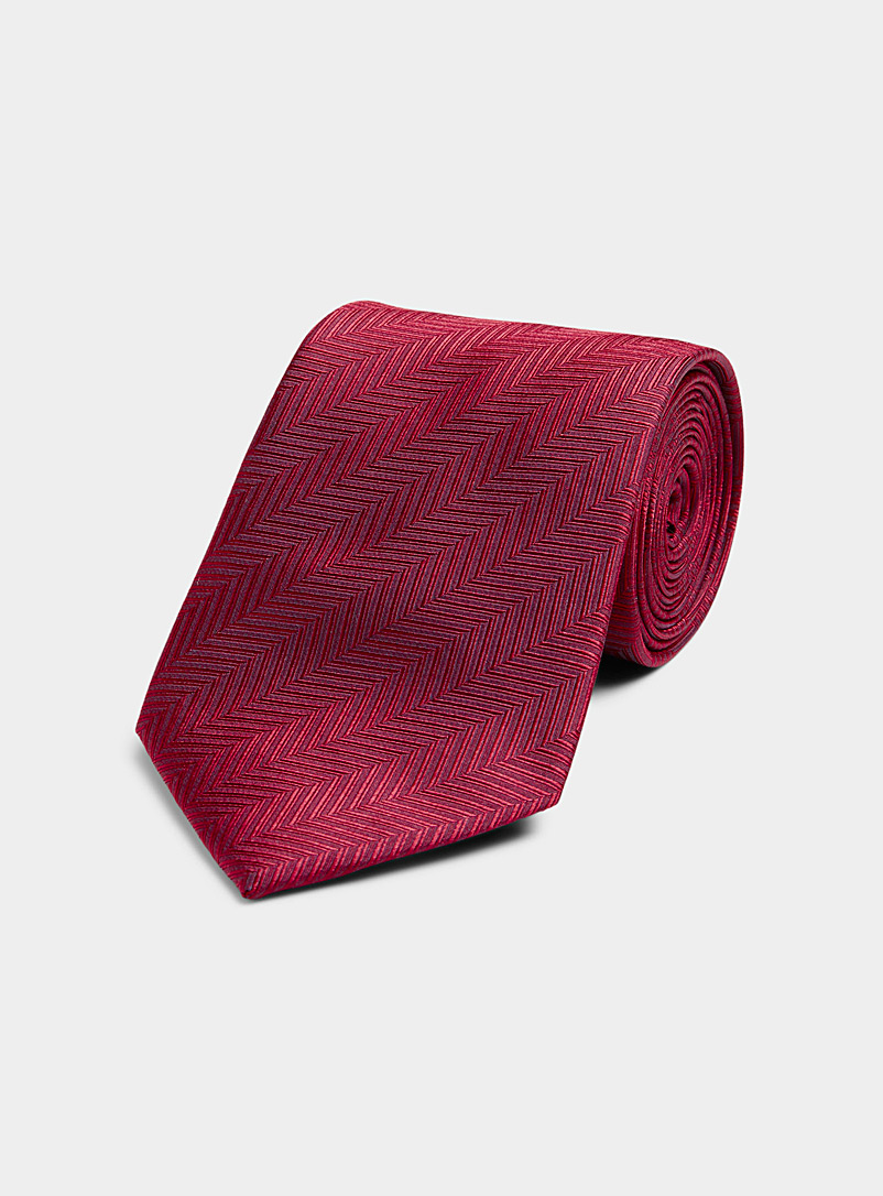 Le 31 Red Two-tone herringbone tie for men