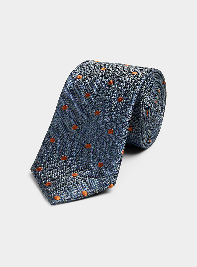 Le 31 Blue Colourful dot textured tie for men
