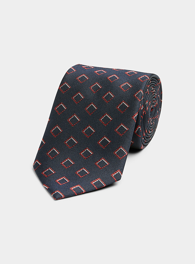 Le 31: La cravate carrés 3D Marine pour homme