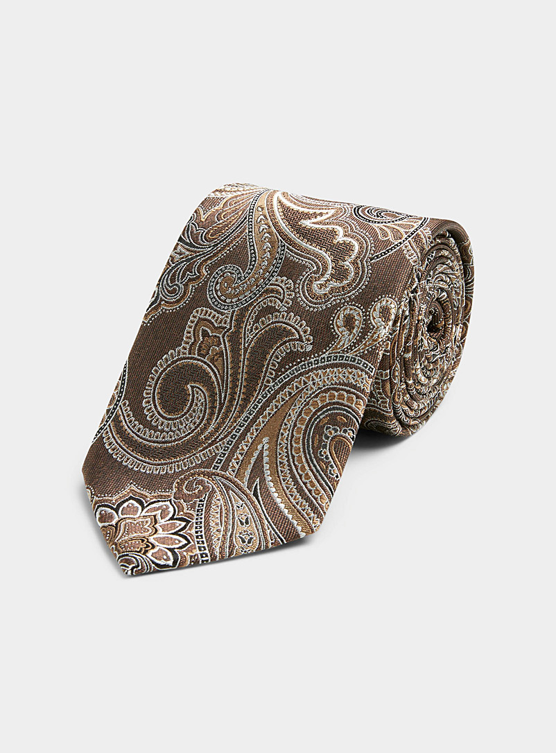 Le 31: La cravate arabesques maximalistes Brun foncé pour homme