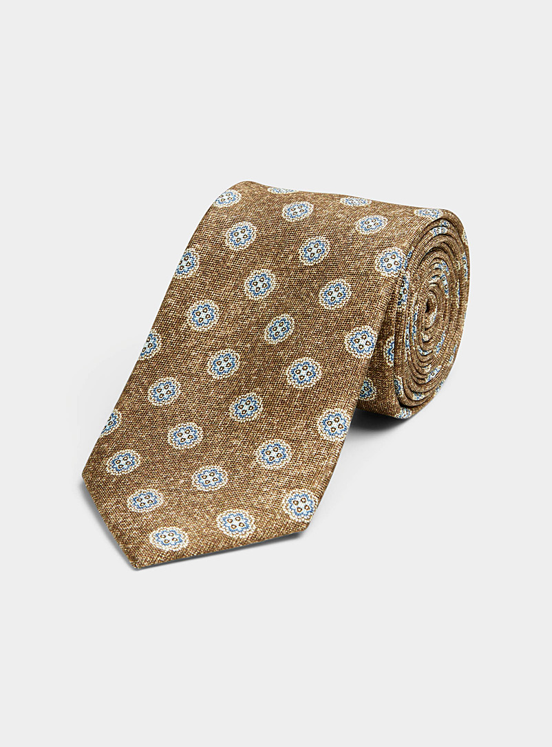 Le 31: La cravate faux uni médaillons Brun pour homme