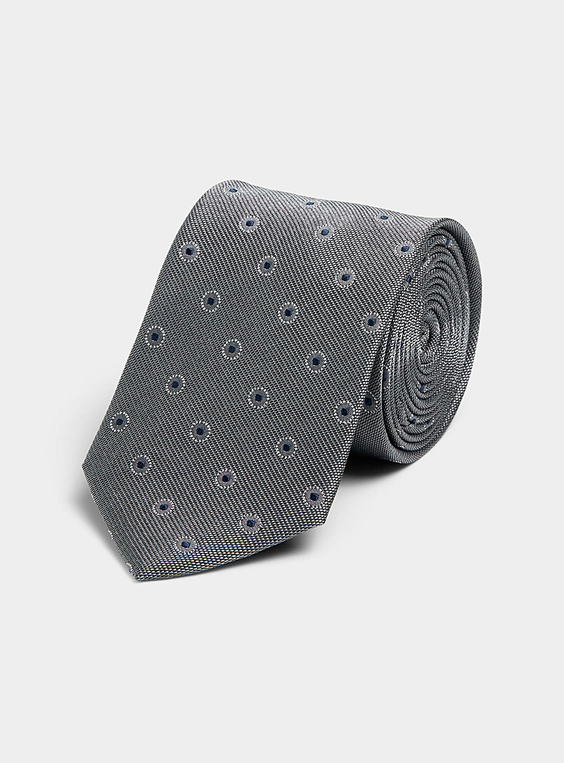 Le 31: La cravate cercles pointillés Gris pour homme