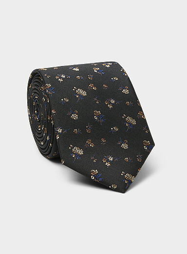 Summer flower jacquard tie