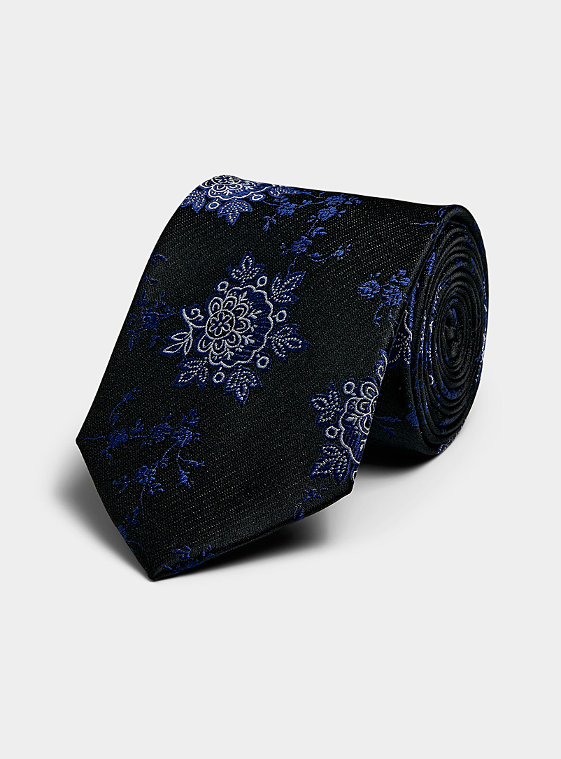 Le 31 Black Nocturnal bloom tie for men