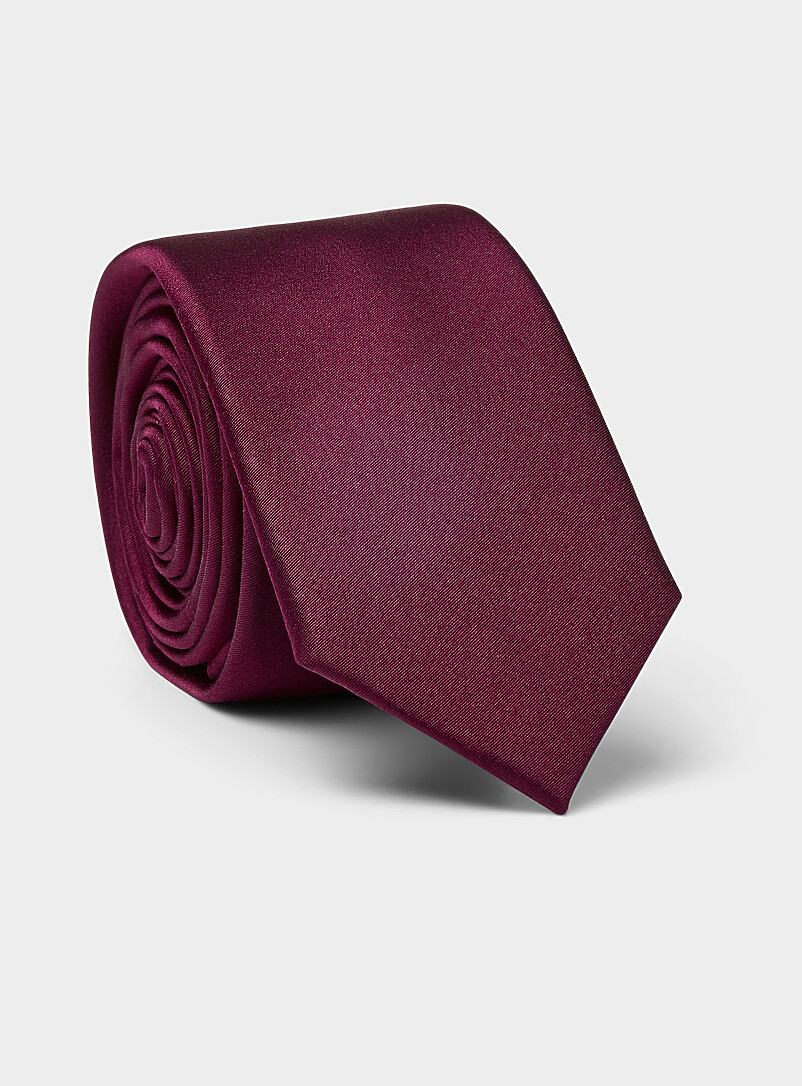 Djab Navy/Midnight Blue Solid satiny skinny tie for men