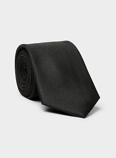 Check jacquard satiny tie