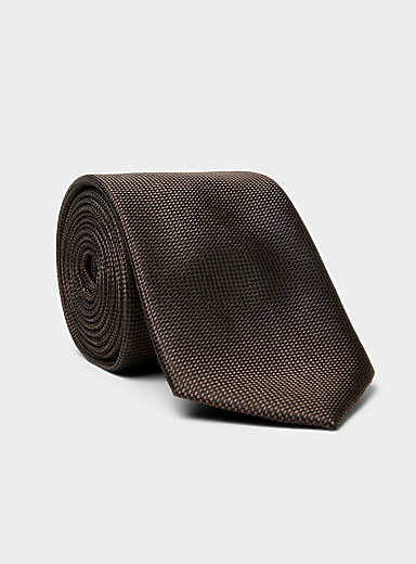 Check jacquard satiny tie