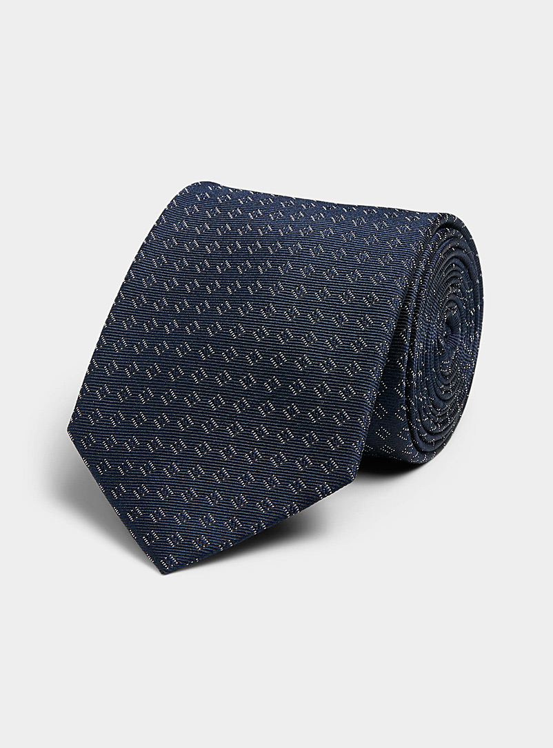 Le 31 Indigo/Dark Blue Dotwork mini-check tie for men