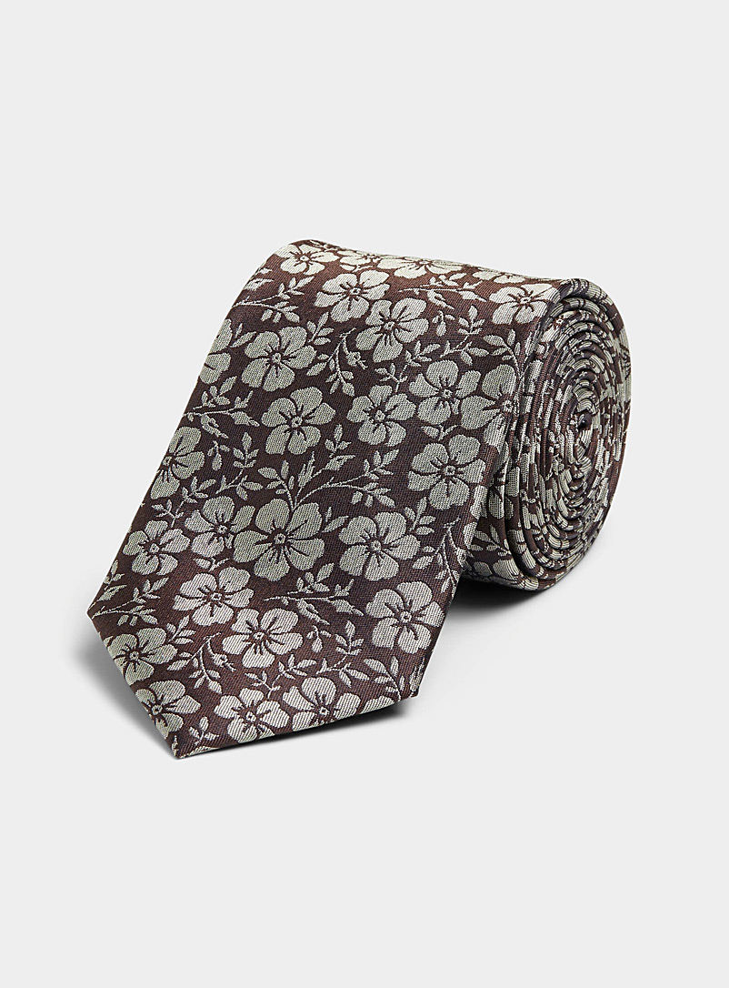 Le 31 Assorted brown  Sumptuous floral tie for men