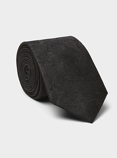 La cravate &eacute;meraude feuillage jacquard