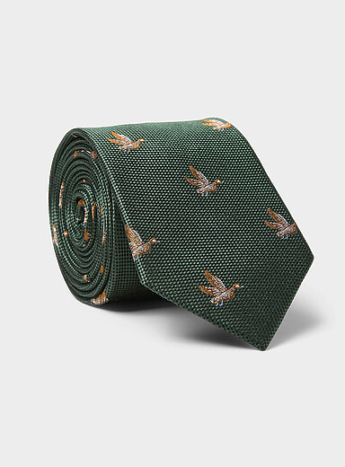 La cravate jacquard oiseaux migrateurs