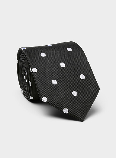La cravate pure soie &agrave; pois