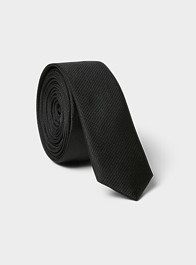La cravate ultra-&eacute;troite twill noire