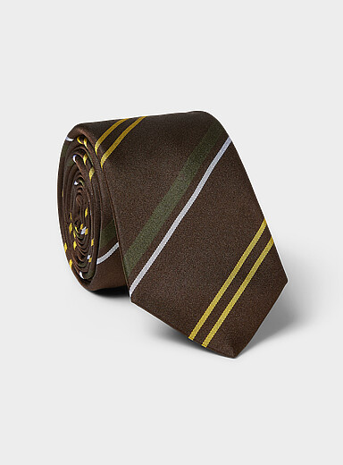 Mixed-stripe slim tie