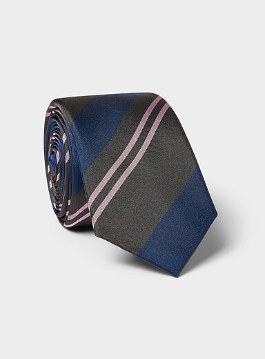 Mixed-stripe slim tie