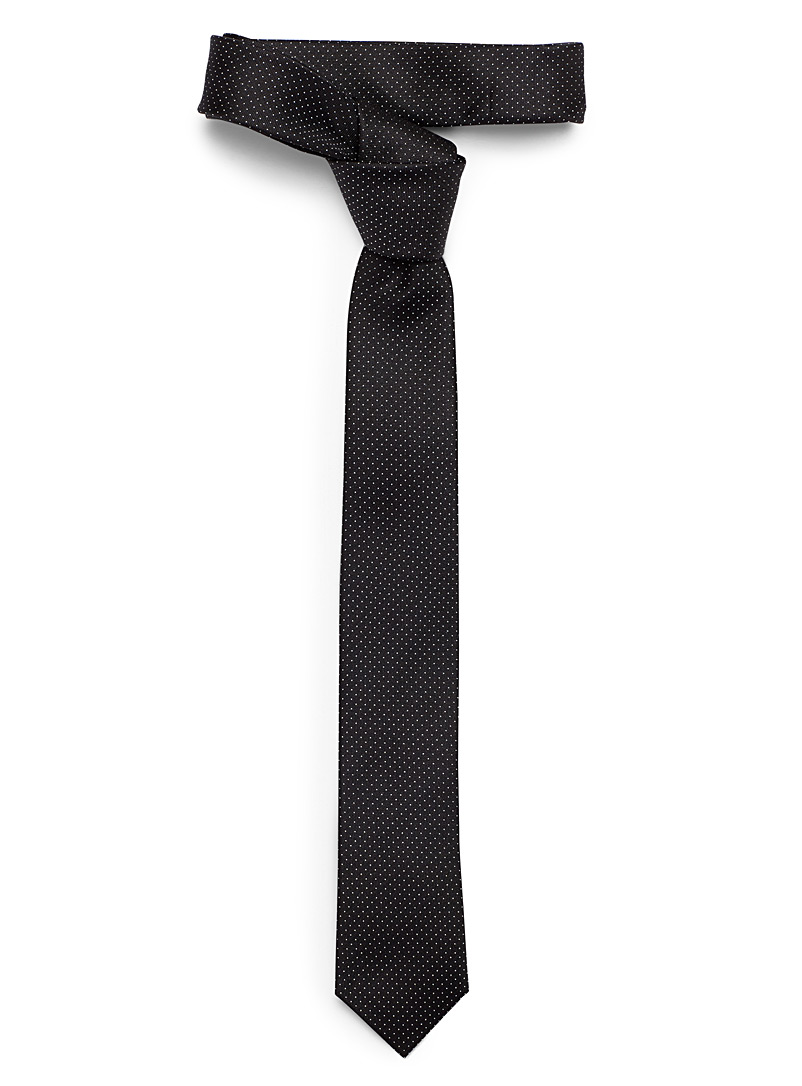 Le 31: La cravate micropois contraste Noir pour homme