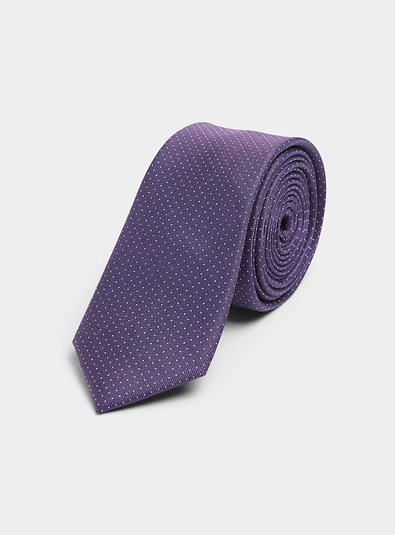 Le 31 Mauve Contrast pin dot tie for men