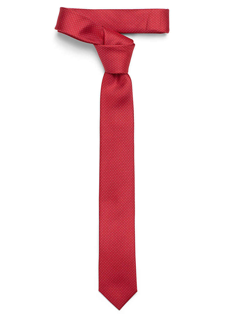 Le 31 Red Contrast pin dot tie for men