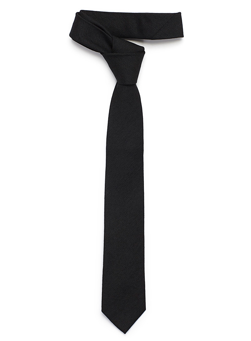 Le 31 Black Solid wool tie for men