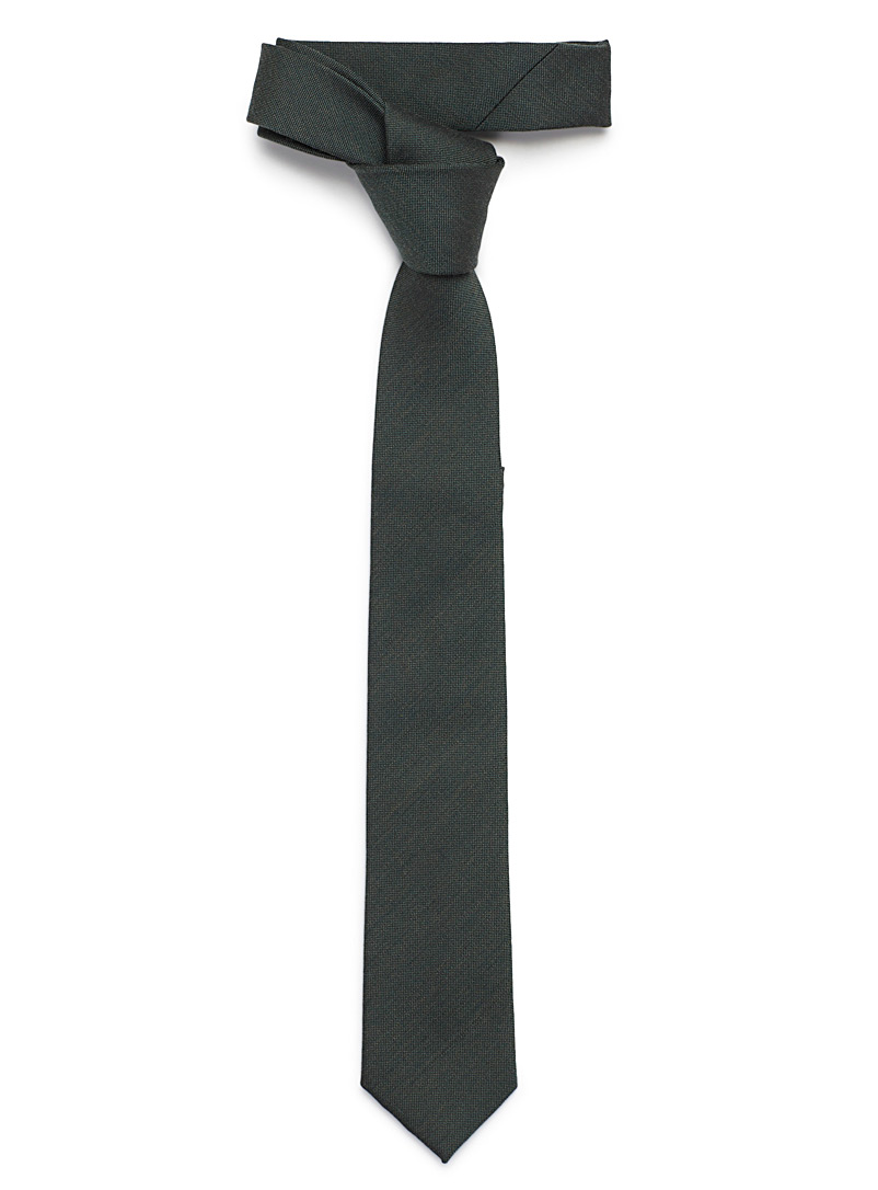Le 31 Green Solid wool tie for men