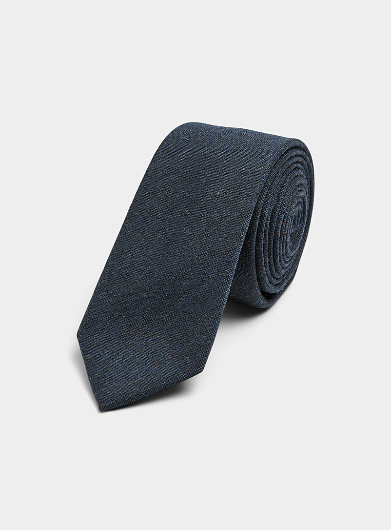 Le 31 Navy/Midnight Blue Solid wool tie for men