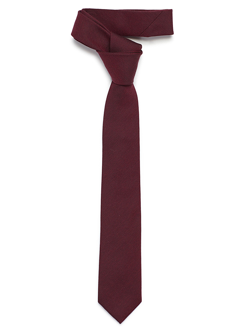 Le 31: La cravate lainage uni Rouge foncé-vin-rubis pour homme